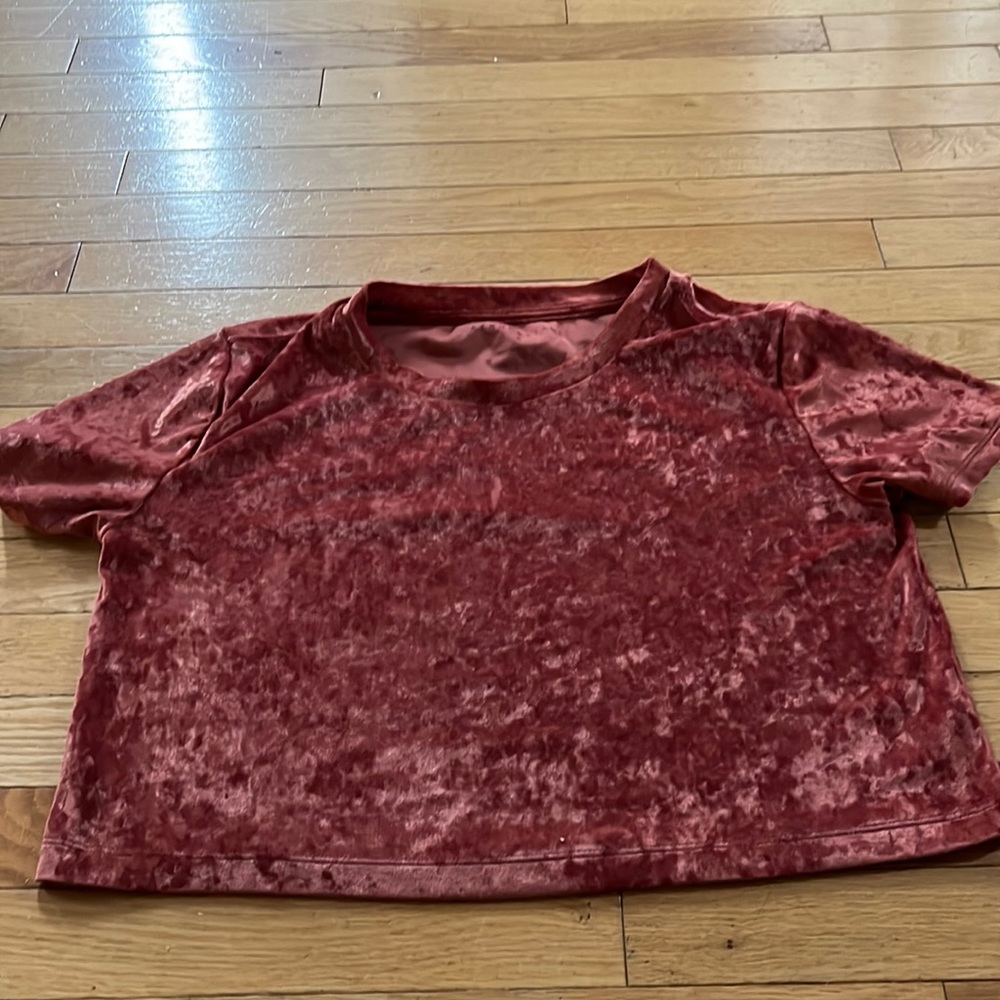 Burnt Orange Aeropostale Velvet Crop Shirt